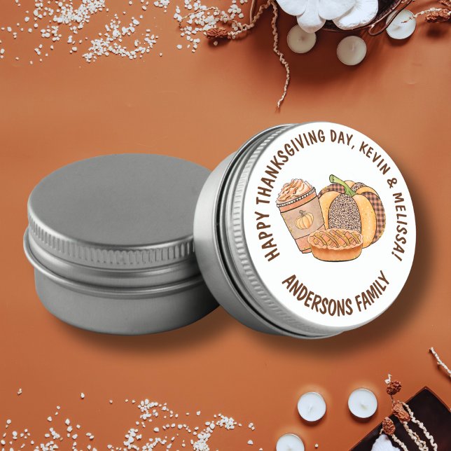 Sticker Rond Elégante journée d'action de grâces (Créateur téléchargé)