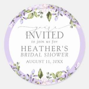 Sticker Rond Elégante Lavande Lille Aquarelle Florale Douche