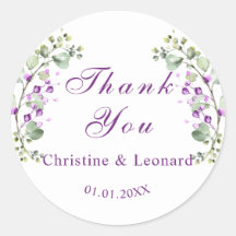 Élégante Lavander Fleurs Mariage Merci
