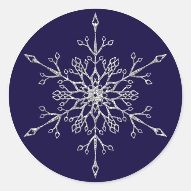 Sticker Rond Élégante Parties scintillant d'argent Flambeau de  (Devant)