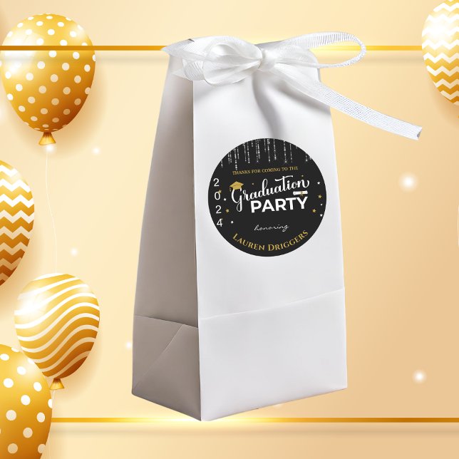 Sticker Rond Élégante Parties scintillant de l'année de diplôme (Créateur téléchargé)