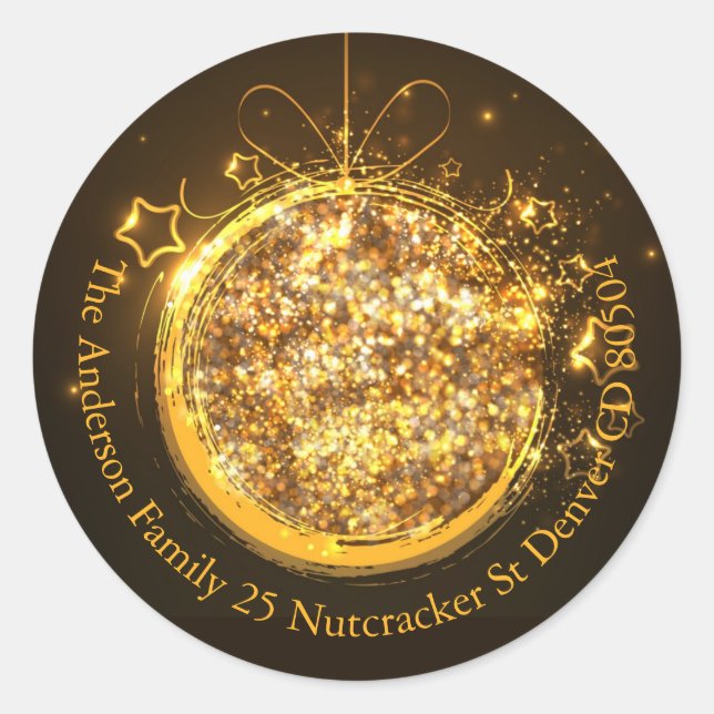 Sticker Rond Elégante parties scintillant or enveloppe ampoule  (Devant)