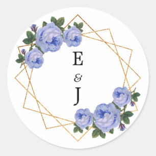 Sticker Rond Elégante Parties scintillant or Mariage géométriqu