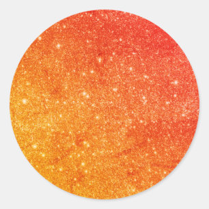 Sticker Rond Elégante Parties scintillant orange