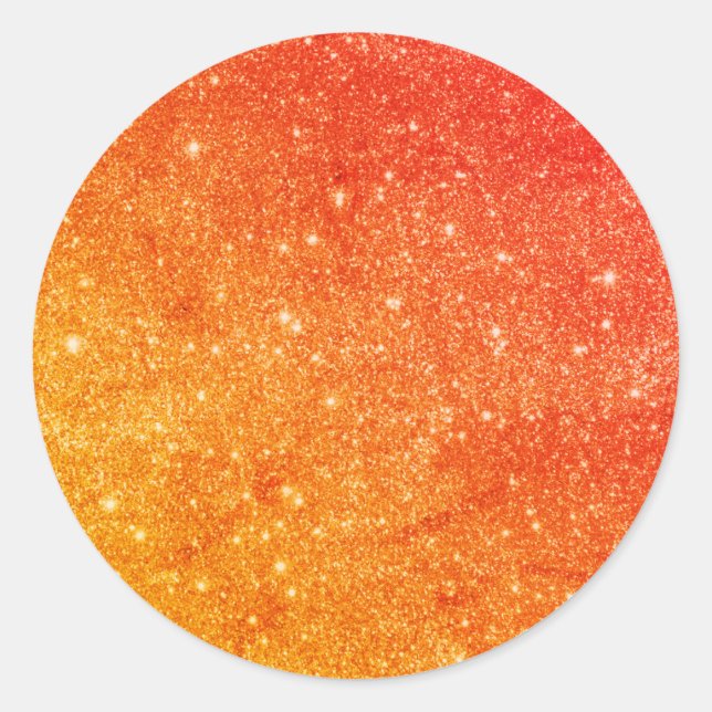 Sticker Rond Elégante Parties scintillant orange (Devant)