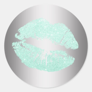 Sticker Rond Élégante parties scintillant verte à la menthe 