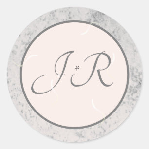 Sticker Rond Elégante pêche monographique et gris