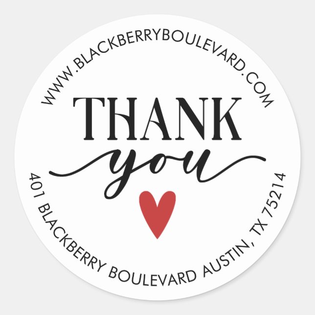 Sticker Rond Élégante PME Merci (Devant)