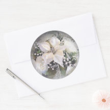 Élégante Poinsétie de Noël blanc et argent