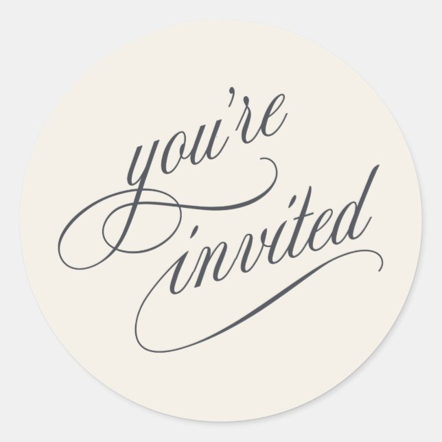 Sticker Rond Élégante typographie de script de calligraphie (Devant)