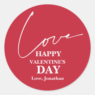 Sticker Rond Élégante typographie Valentines couple de jour