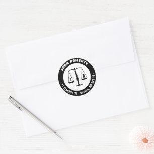 Sticker Rond Elégantes échelles de justice personnalisables Cla
