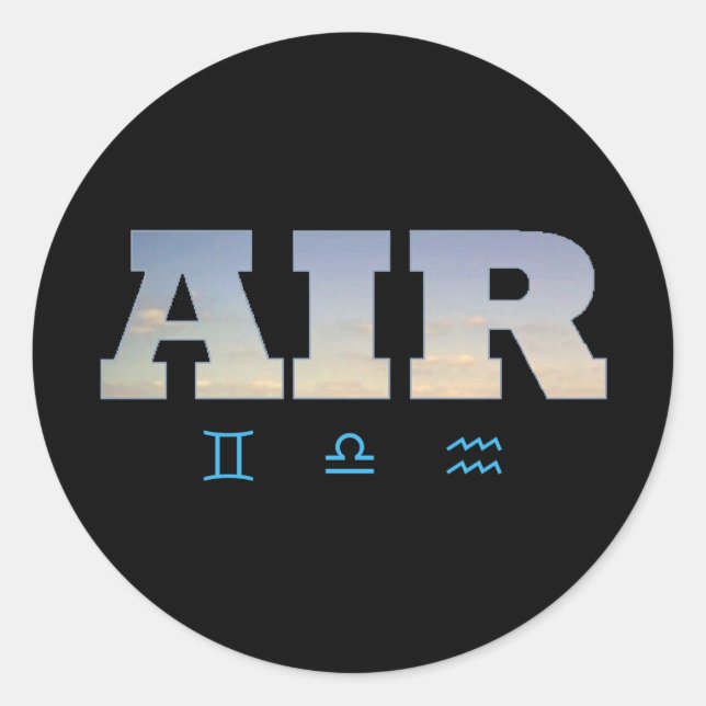 Sticker Rond Élément d'air avec signaux Zodiac (Devant)