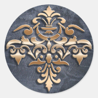 Sticker Rond Élément de style baroque sur arrière - plan grunge