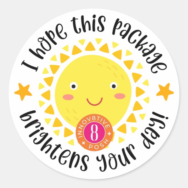Sticker Rond Élément d'étiquette de la trousse d'ensoleillement (Devant)