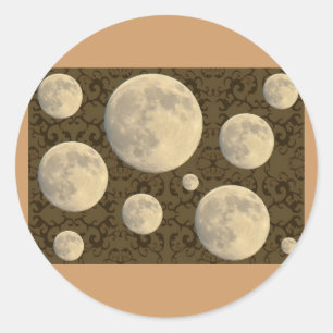 Sticker Rond Éléments de coordination de la Pleine lune