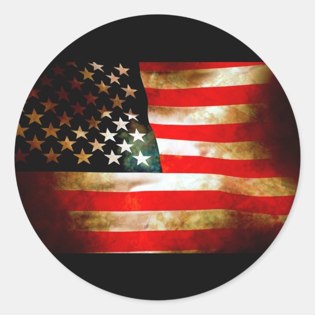 Sticker Rond Éléments du drapeau américain (Devant)