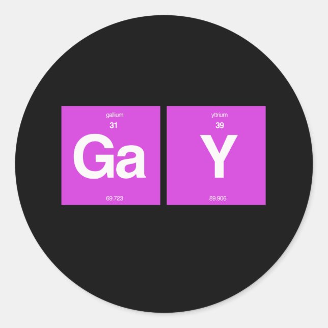 STICKER ROND ÉLÉMENTS GAYS (Devant)