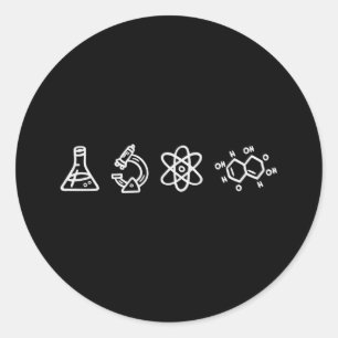 Sticker Rond Éléments scientifiques