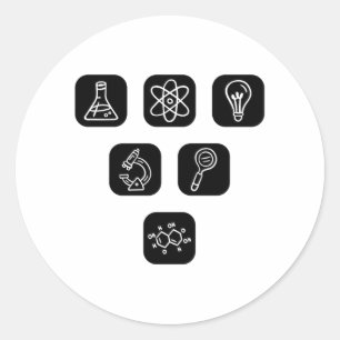 Sticker Rond Éléments scientifiques