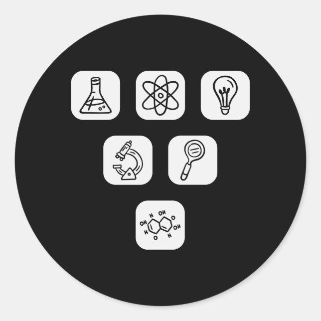 Sticker Rond Éléments scientifiques (Devant)