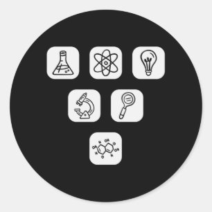 Sticker Rond Éléments scientifiques