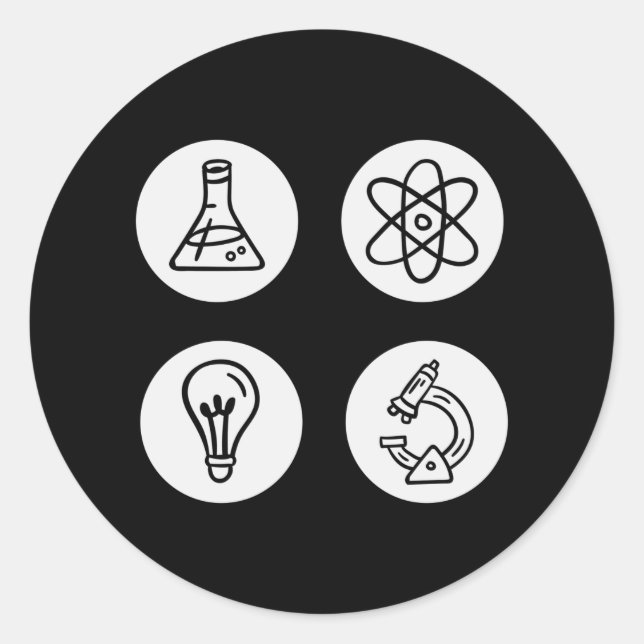 Sticker Rond Éléments scientifiques (Devant)