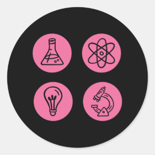 Sticker Rond Éléments scientifiques