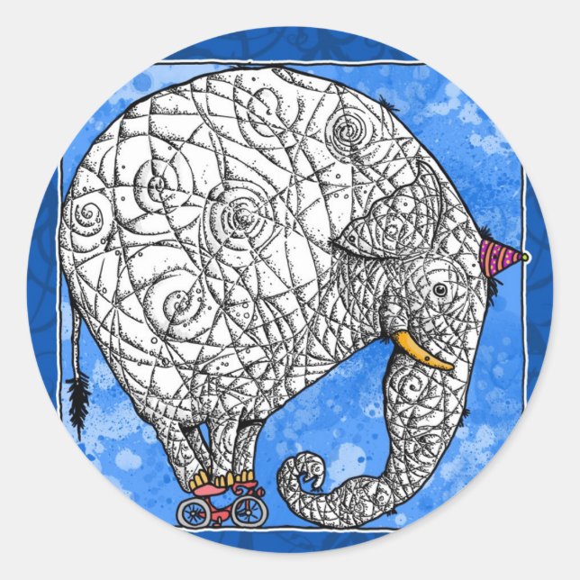 Sticker Rond éléphant (Devant)