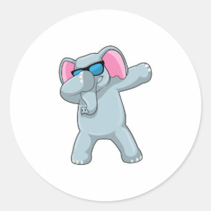 Sticker Rond Elephant à Hip hop Dance Dab