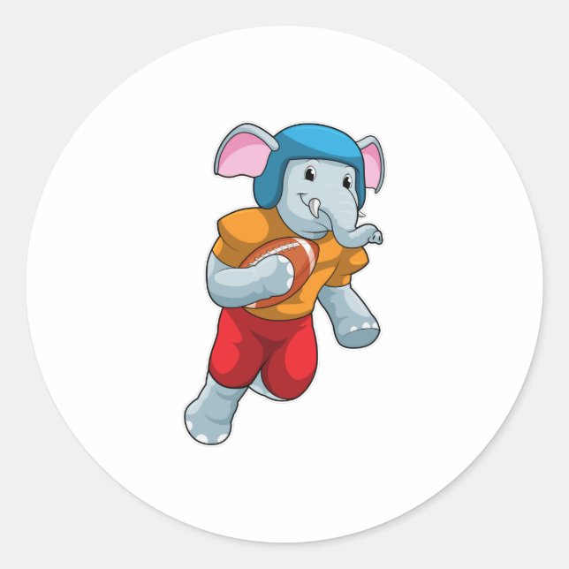 Sticker Rond Elephant au football (Devant)