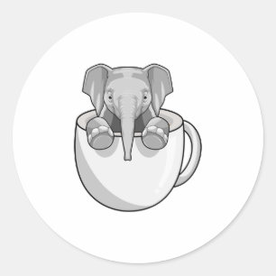 Sticker Rond Elephant avec la coupe