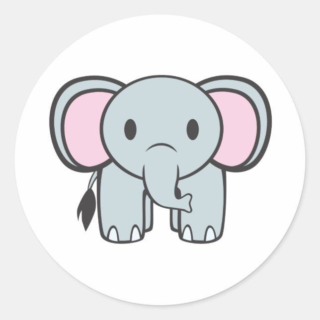 Sticker Rond Eléphant bébé (Devant)