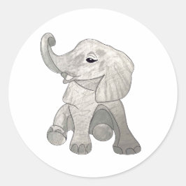 Sticker Rond Eléphant bébé
