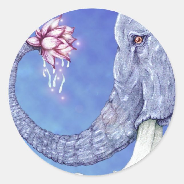 Sticker Rond Elephant *Bénédiction Soit* (Devant)