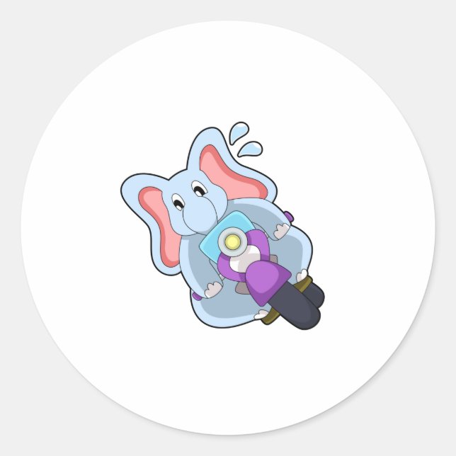 Sticker Rond Elephant comme vélo avec moto.PNG (Devant)