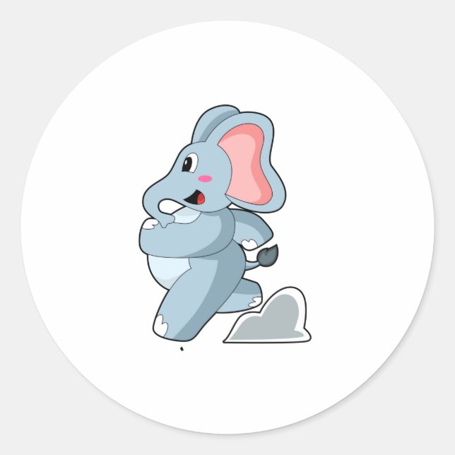 Sticker Rond Eléphant coureur (Devant)