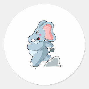 Sticker Rond Eléphant coureur
