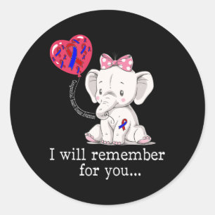 Sticker Rond Éléphant de sensibilisation à la cardiopathie cong