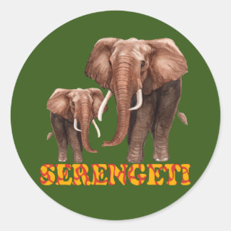 Sticker Rond Eléphant du Serengeti
