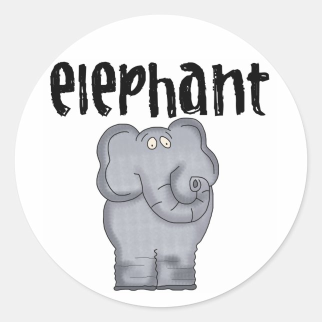 Sticker Rond Eléphant gris (Devant)
