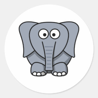 Sticker Rond Eléphant joli dessin