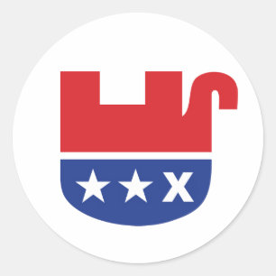 Sticker Rond Éléphant mort GOP républicain anti-Trump