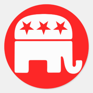 Sticker rond Eléphant Républicain