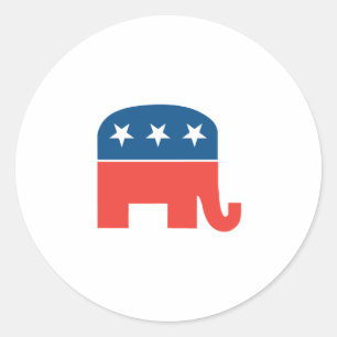 Sticker Rond Eléphant républicain