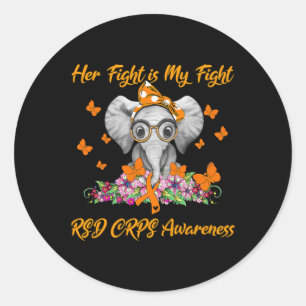 Sticker Rond Elephant Sa lutte est ma lutte RSD RCPS sensibilis