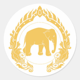 Sticker Rond Elephant thaïlandais