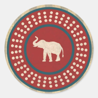 Sticker Rond Eléphant vintage - Van