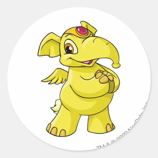 Sticker Rond Eléphante jaune (Devant)