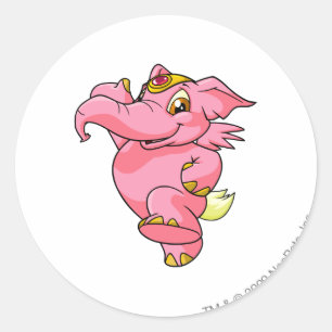 Sticker Rond Elephante rose